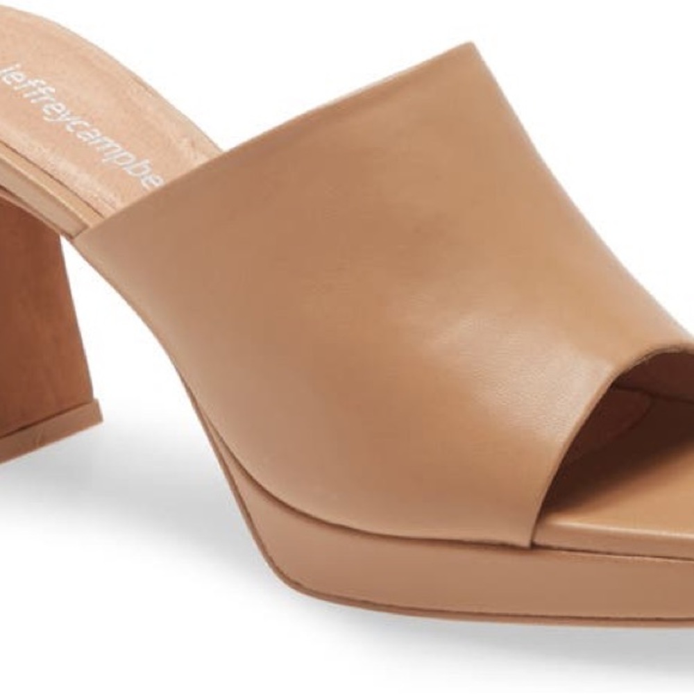 Jeffrey Campbell  Caviar Platform Slide Sandal - dark nude - like new condition